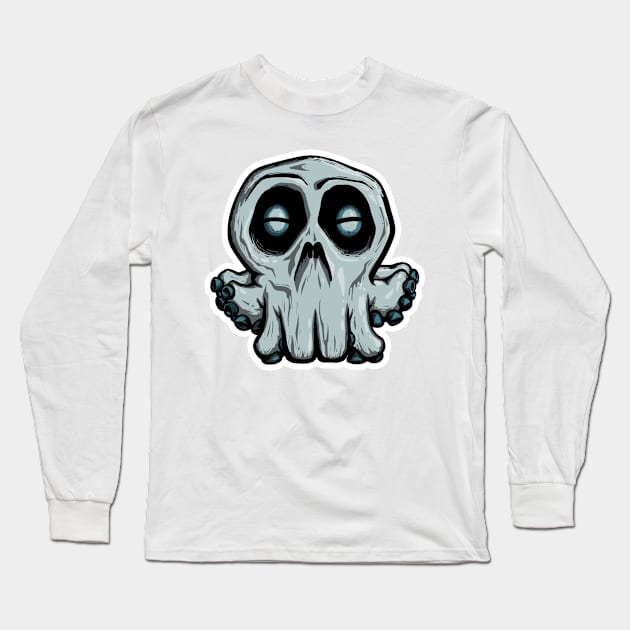 Octopus Skull Long Sleeve T-Shirt by Octomanart